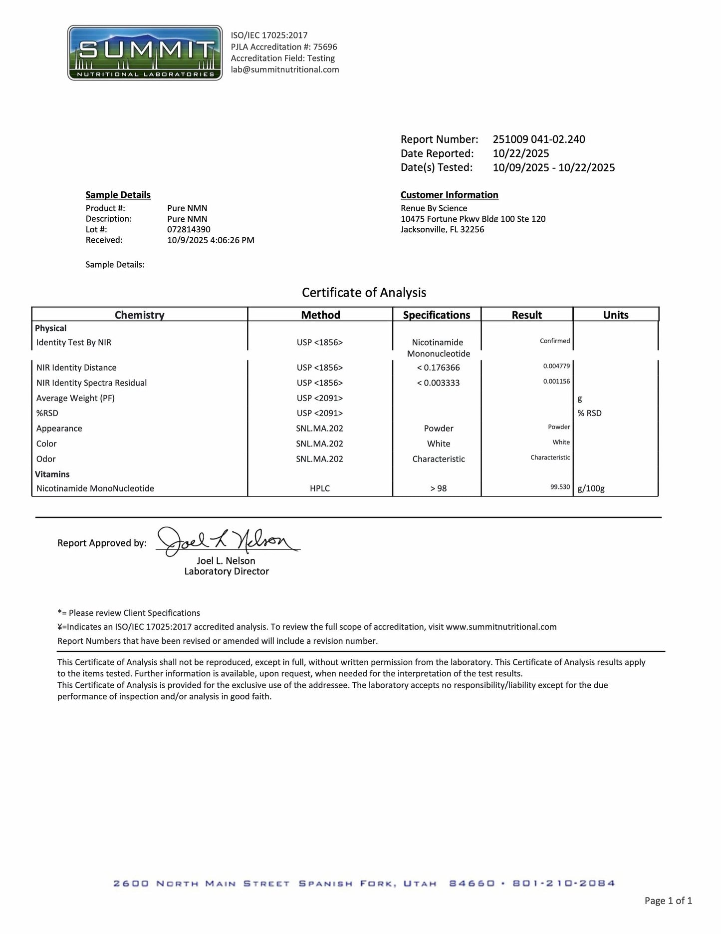 NMN Pure Powder Fast-Dissolving Daily Energy